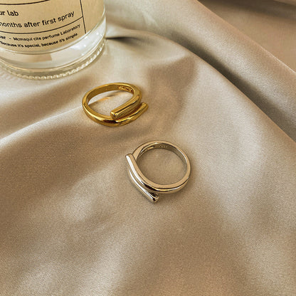 Creative versatile metal texture ring, retro hip-hop internet celebrity accessory, exquisite open mouth girl ring